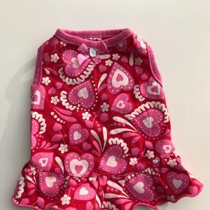 XS Pink Valentines sweetheart white heart dog  shirt or dress for your love!